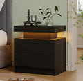 Modern White LED Nightstand for Bedroom Bedside Table by Unknown