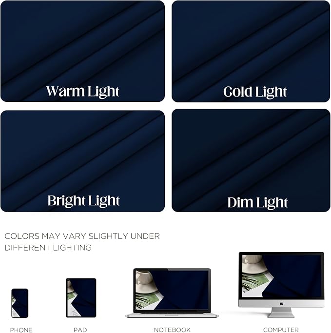 CUCRAF Custom Navy Blue Blackout Curtains 1 Panel Set, Thermal Insulated - Image 4