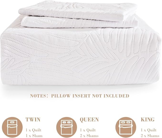 Exclusivo Mezcla 3-Piece King Quilt Bedding Set, Soft Microfiber Bedspreads | - Image 6