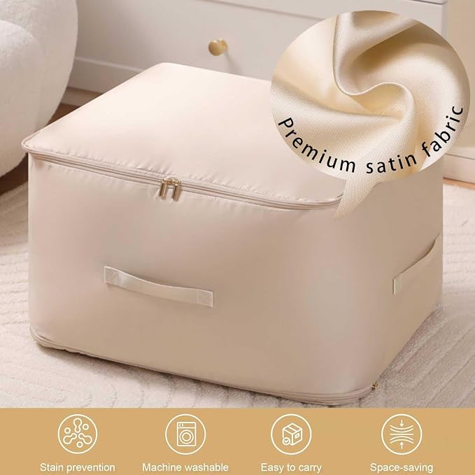 Comforter Storage Bag, Bedding & Blanket Self Compression Storage Organizer | - Image 4