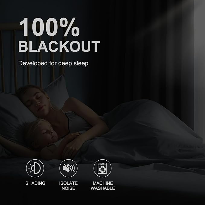 NICETOWN 100% Blackout Curtains 90 Inch Length - Image 2