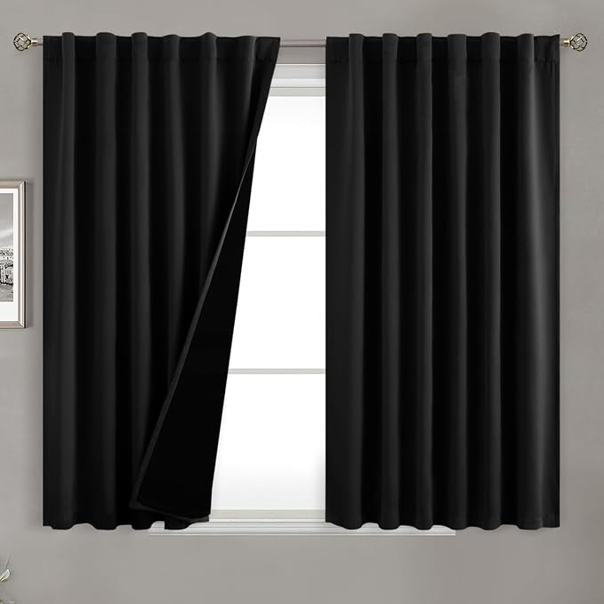 BGment Short Black Full Blackout Curtains by BGment