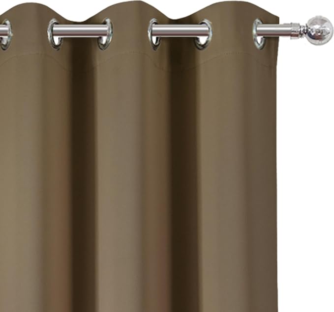 Brown Thermal Blackout Curtains/42 x 84 Inch/Set of 2 Panels Room Darkening - Image 6