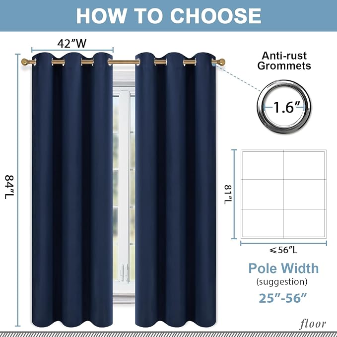 Diraysid Blackout Curtains for Bedroom Grommet Thermal Insulated Room Darkening - Image 3