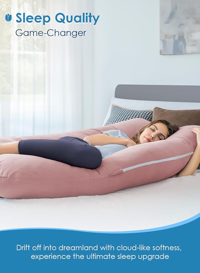 QUEEN ROSE Pregnancy Pillows for Sleeping, Cooling U Shaped Body Pillow - Image 4