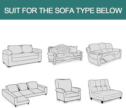 MYSKY HOME Couch Cover Sage Green Sofa Covers, Sectional Couch Covers for 2 Cushion Couch, Geometrical Couch Cover Living Room Sofa Throws Sofa Slipcovers for Pets, Dogs(X-Large, 91" x 118", Sage)