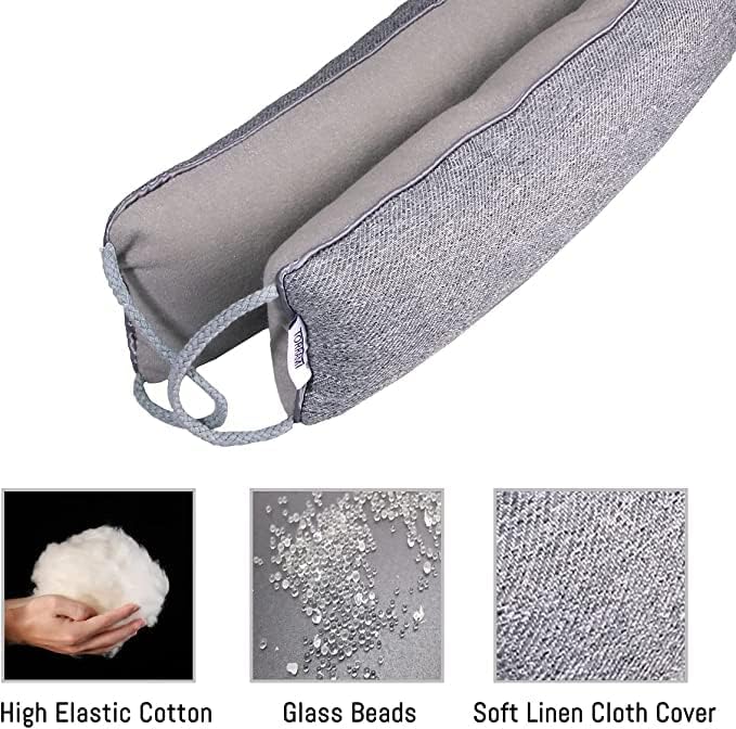 TORRAMI 38" Door Draft Stopper Under Bottom Insulation Noise Air Stopper 2.2LB,Draft Stopper Guard Seal for Doors and Windows - Light Gray