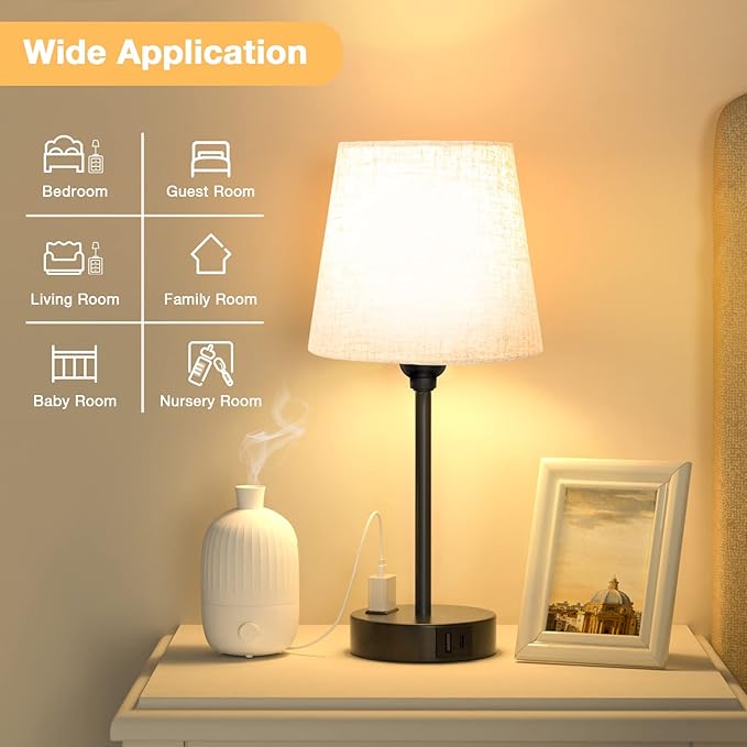 Bedside Table Lamps Set 2 for Bedroom - Image 5