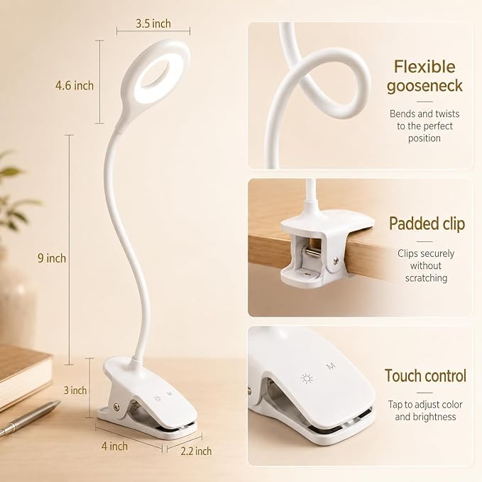 LACOKI Clip on Rechargeable Reading Light - Image 7