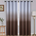 SimpleHome Ombre Gradient Brown White to Gray Curtains by SimpleHome
