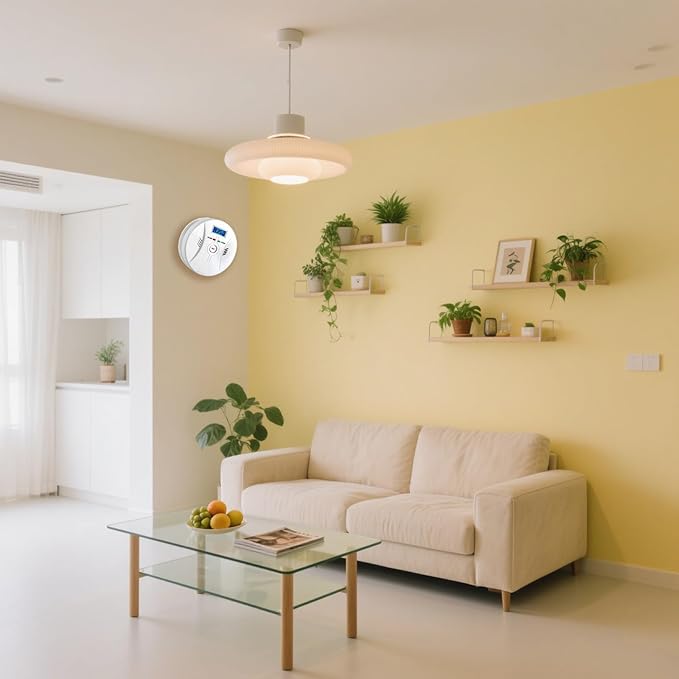 Carbon Monoxide Detector, Carbon Monoxide Alarm (Batteries Not Included), Test Function and LCD Display for Home Use