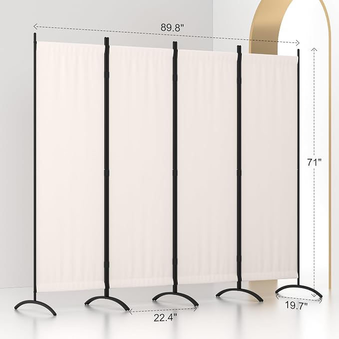Room Divider 4 Panel Folding Screen Portable Wall - Image 3