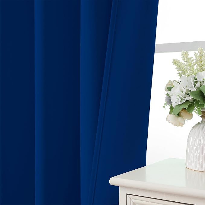 CUCRAF Royal Blue Blackout Curtains 96 inch Length 2 Panels Set, Rod Pocket - Image 5