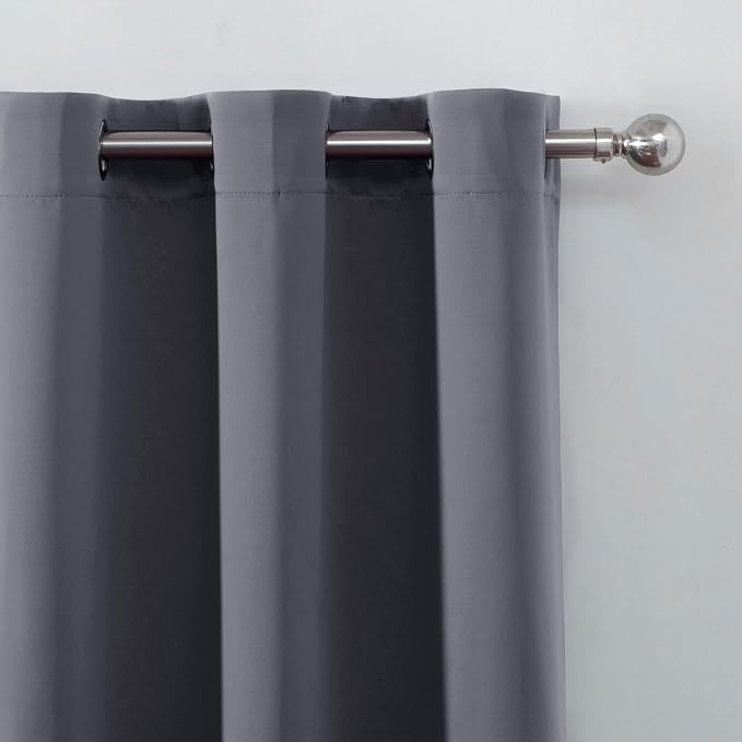 Blackout Curtains 52 x 120 Inch Long Grey Curtains Set of 2 Panels Room - Image 6