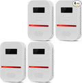4PCS 2-in-1 Carbon Monoxide and Combustible Gas Detectors Combination, Plug in Co Leak Detector LNG LPG Monitor for Home Travel RV Essentials, Sound Alarm Over 85dB, 50-Feet Detection Range