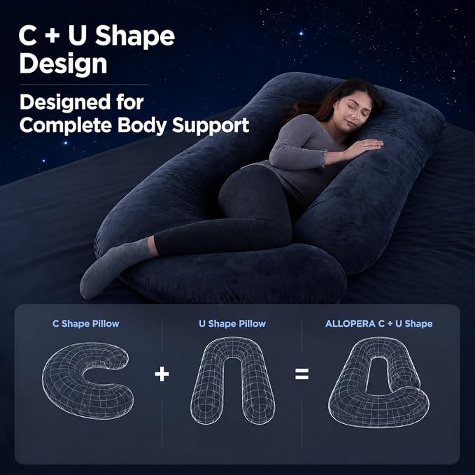 ALLOPERA Pregnancy Pillows for Sleeping, 57-Inch U-Shaped Full Body Maternity - Image 5