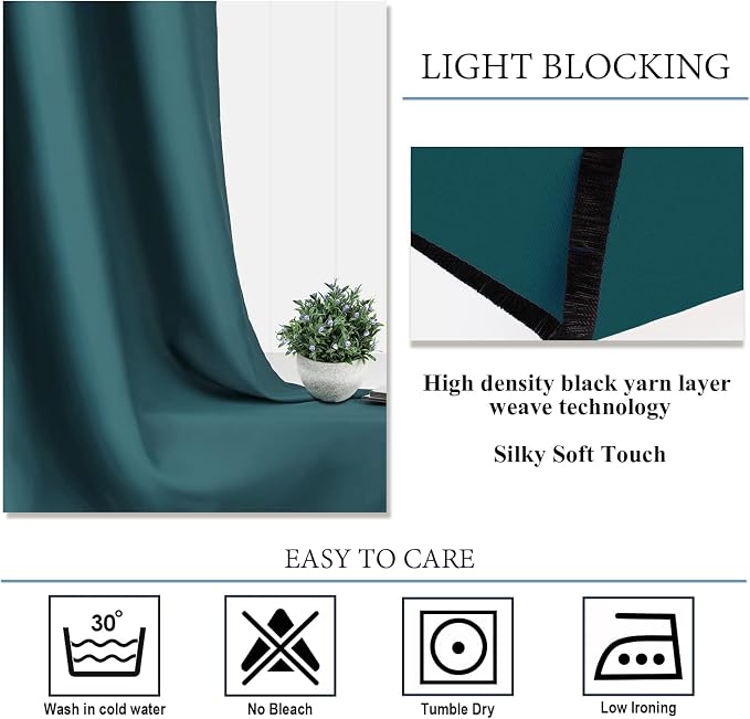 Diraysid Sea Teal Grommet Blackout Curtains - Image 5
