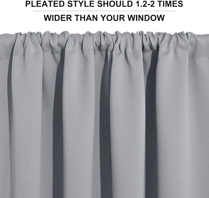 RYB HOME Blackout Curtains for Bedroom Living Room Nursery 63 inches Long | - Image 7