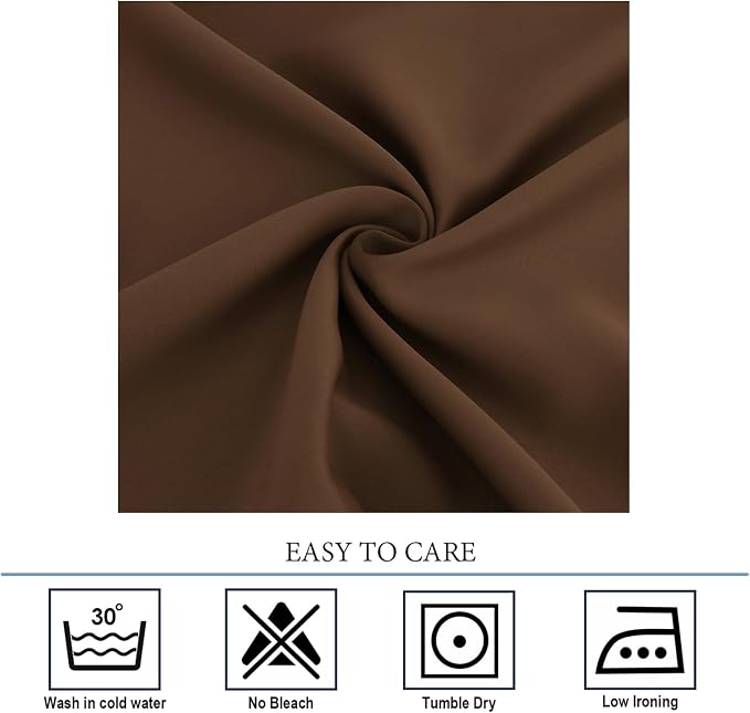 Diraysid Chocolate Brown Grommet Blackout Curtains - Image 9