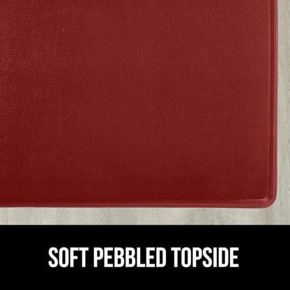 GORILLA GRIP 2 Pack Comfortable Cushioned Kitchen Mats for Floor, 17x24 + 17x48, Waterproof and Stain Resistant, 1/2 Inch Thick Soft Ergonomic Standing Desk Anti Fatigue Mat, Foam Supports Feet, Red