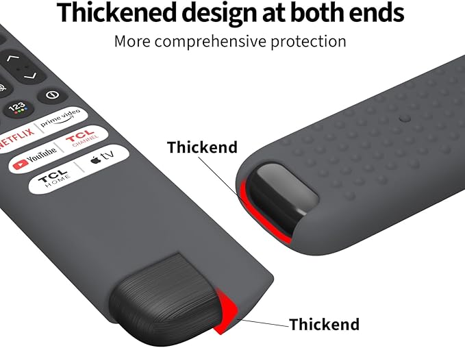 Hi Color Silicone Cover for TCL RC813 FMB1/RC923/RC902V Remote Protective Case Sleeve for TCL Smart TV Remote RC813 FMB1 Case Cover (Dark Grey)
