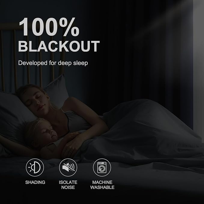 NICETOWN 100% Blackout Curtains 84 Inches Long - Image 2
