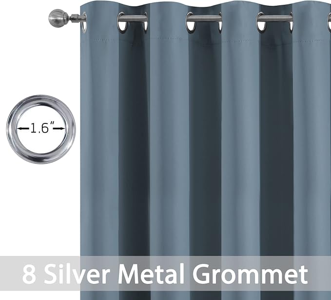 Yakamok Room Darkening Curtains 52x96 inch Length Stone Blue-Living Room | 2 - Image 2
