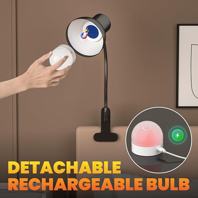 Clip-on Reading Lamp Rechargeable Cordless Desk Lamp - Image 3
