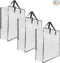 3 Pack Clear Storage Bags with Zipper and Handles, Blanket Bags by GONGKANGYUAN