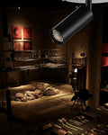 Gpaillumic Zoomable LED Ceiling Spotlight Fixture, Flush Mount Adjustable Spotlight, Indoor Bright Accent Monopoint Fixture for Living Room Bedroom Loft Cafe Bar