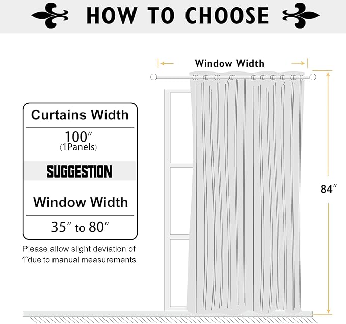ChrisDowa Room Divider Curtain 84 Inches Long Sliding Door Curtain, 1 Panel | - Image 6