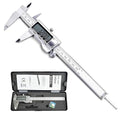 150mm Digital Caliper Stainless Steel Vernier Micrometer Measuring Tool Electronic LCD Display Precision Ruler Metric Inch Conversion Professional Calipers for Machinist Woodworking DIY Measurement
