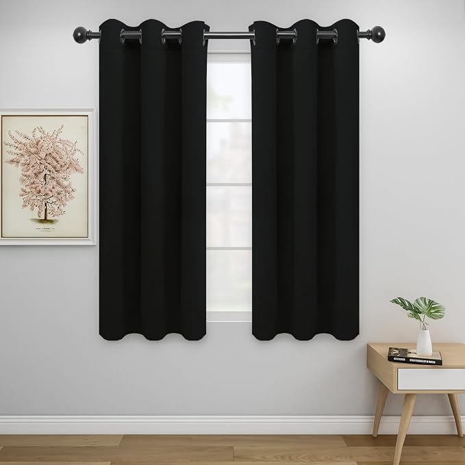 Easy-Going Thermal Grommet Blackout Curtains, 2 Panels 34x54 in, Noise Reduction by Easy-Going