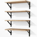 Fixwal Wall Floating Shelves for Decor | Wood Shelves, Natural Grain, 40Lb by Fixwal
