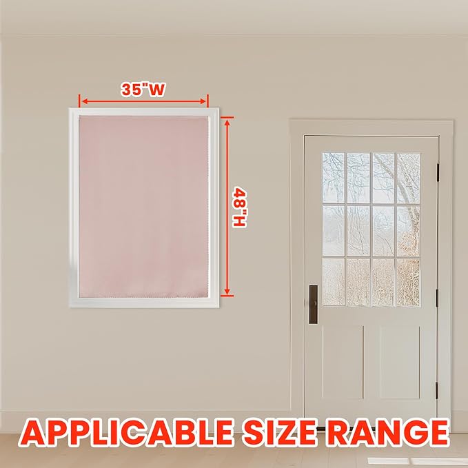 AJAZZ 100% Blackout Self Adhesive Curtains Small Window Short Temporary Black - Image 5