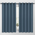 COSVIYA Grommet Room Darkening Stone Blue Curtains 63 inch Long by COSVIYA