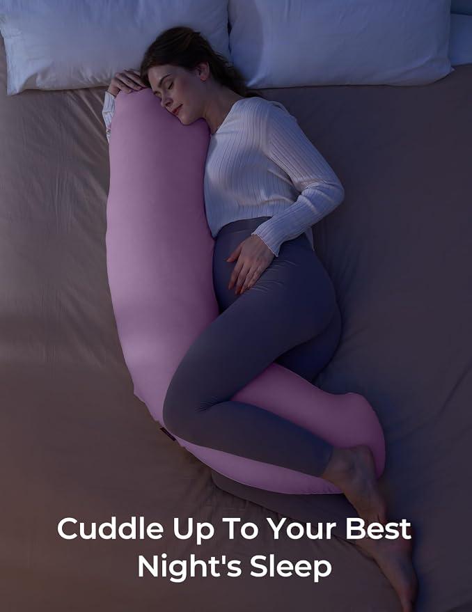 Momcozy J Shaped Pregnancy Pillow, Maternity Body Pillow - Image 7