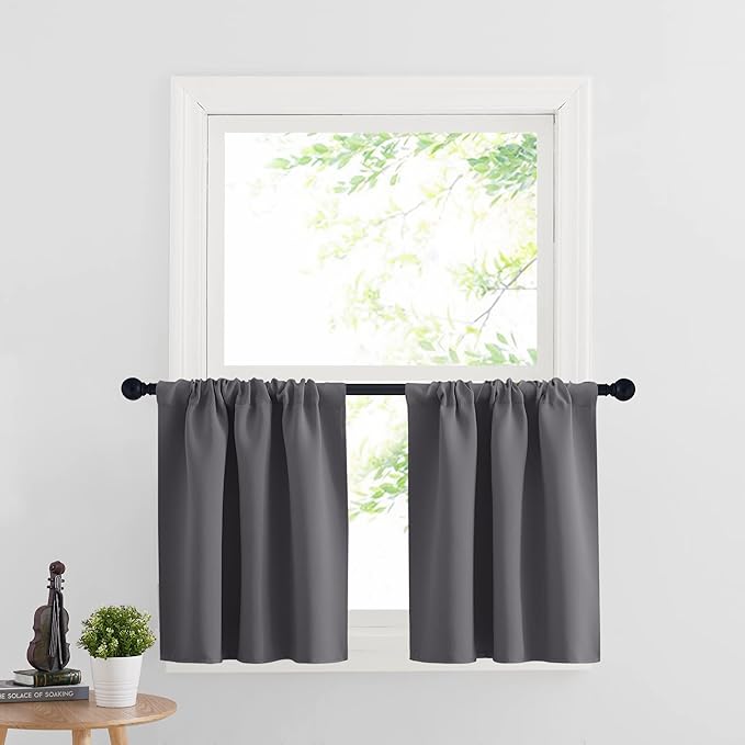 RYB HOME Cafe Blackout Curtains 24 inch Length, RV Camper Window Curtains | by RYBHOME