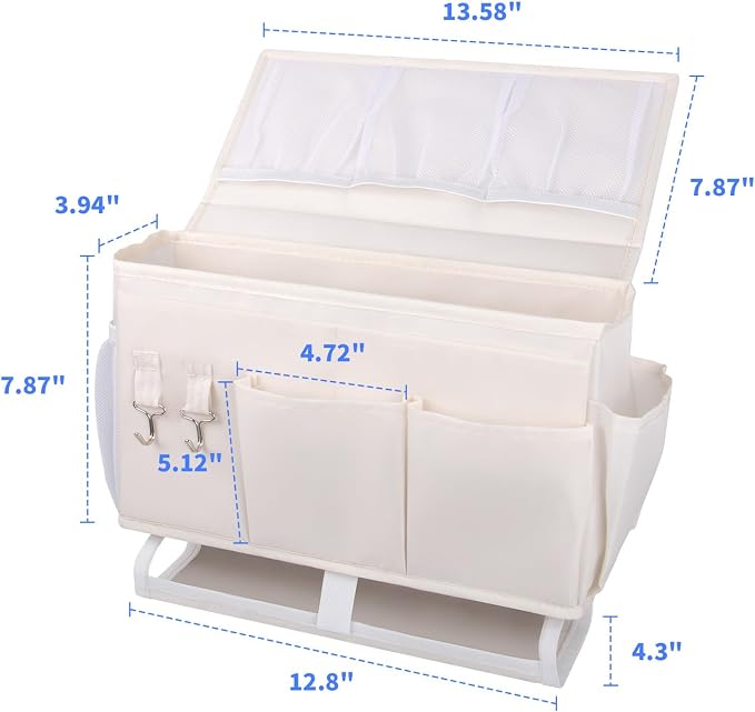 2Pcs Bedside Caddy for Dorm Bed Bedside Organizer, Bedside Storage - Image 3