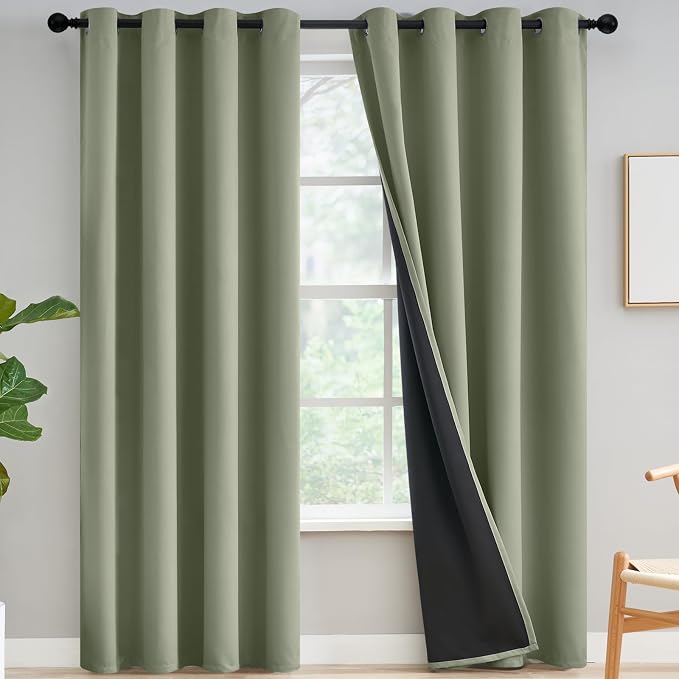 Yakamok Light Sage Blackout Curtains 96 inches Long by Yakamok