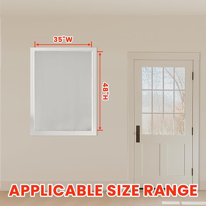 AJAZZ 100% Blackout Self Adhesive Curtains Small Window Short Temporary Black - Image 6