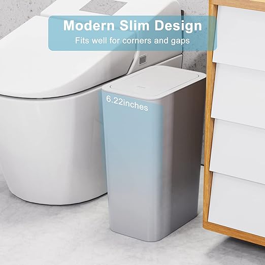 3 Pack 10 Liter / 2.6 Gallon Bathroom Trash Can, Small Trash Can - Image 2