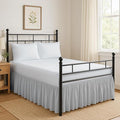 Ruffled Bed Skirt Split Corners with Platform, Tailored Fit Hotel Quality Wrinkle Free Ultra-Soft Microfiber Dust Ruffle, Upto 10 Inch Drop, Full XL, Light Grey