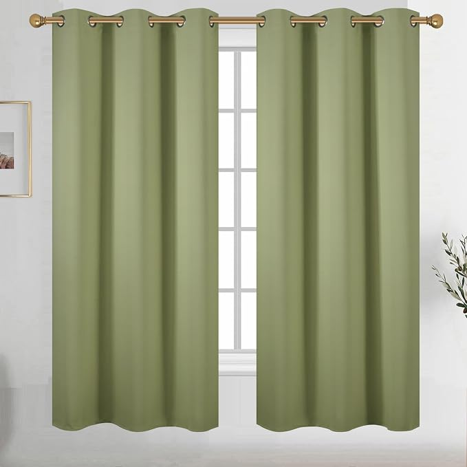 Diraysid Sage Green Grommet Blackout Curtains by Diraysid%2C+refresh+your+life
