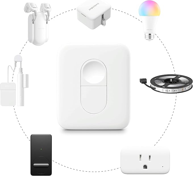 SwitchBot Universal Remote Control with Hub Mini Matter Enabled with Remote, Multi-use Smart Remote with Customize App, Control 25 IR/Bluetooth Devices and 10 Scenes