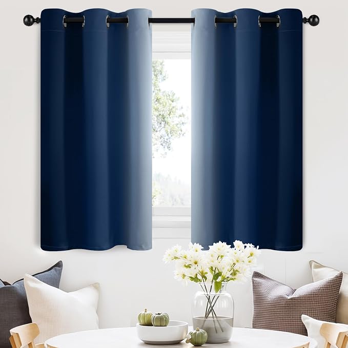 SimpleHome Ombre Blue to Grey White Curtains by SimpleHome