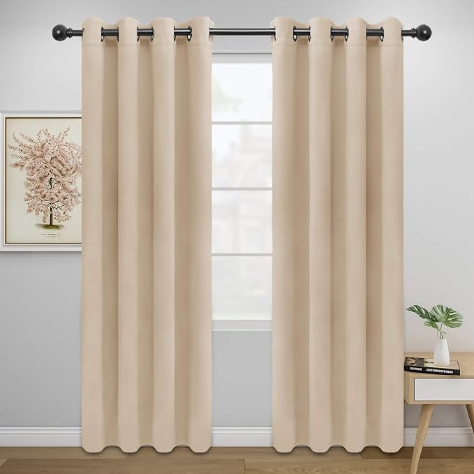 Easy-Going Thermal Grommet Blackout Curtains, 2 Panels 52x84 in, Noise Reduction by Easy-Going
