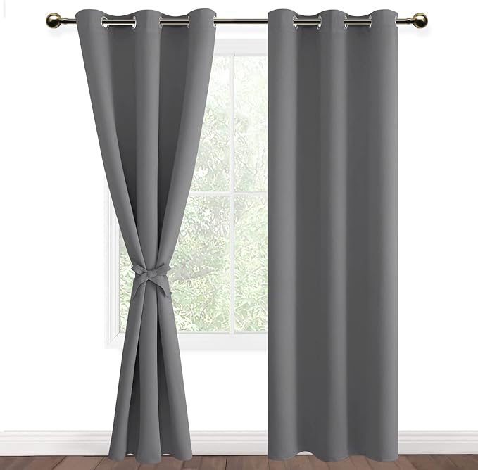 DWCN Grey Blackout Curtains – Thermal Insulated Light Blocking Privacy Grommet - Image 8