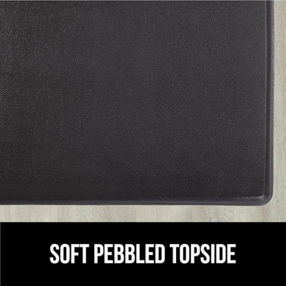 GORILLA GRIP 2 Pack Comfortable Cushioned Kitchen Mats for Floor, 17x24 + 17x48, Waterproof and Stain Resistant, 1/2 Inch Thick Soft Ergonomic Standing Desk Anti Fatigue Mat, Foam Supports Feet, Black