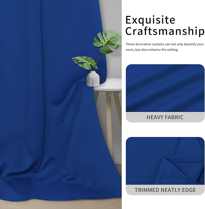 Easy-Going Thermal Grommet Blackout Curtains, 2 Panels 46x63 in | Classic Blue - Image 5